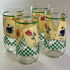 VINTAGE Spring Floral Glassware